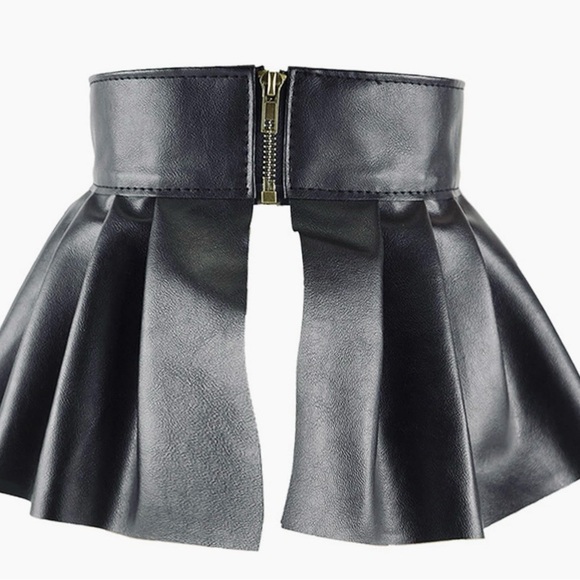 Faux Leather Peplum Corset Belt | Stretch Waist Cincher | Statement Fashion Belt - Picture 2 of 7